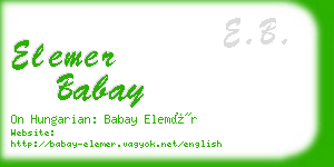 elemer babay business card